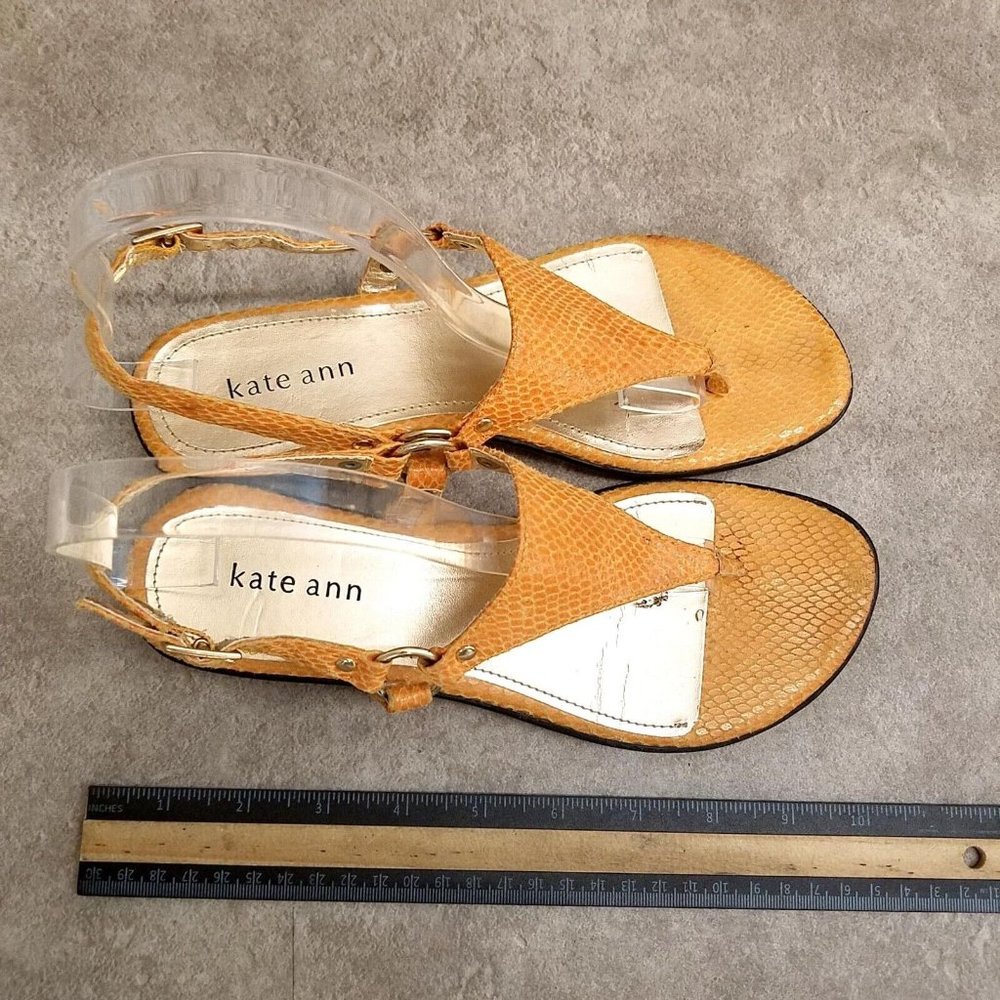 Kate Ann Womens  024-6039 Size 6.5 Yellow  Thong Slingback Sandals - Picture 7 of 10